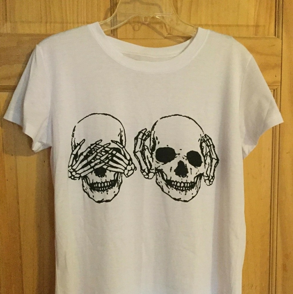 "See No Evil, Hear No Evil" Skull T-Shirt
